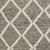 8' X 10' Dark Gray And Ivory New Zealand Lambs Wool Diamond Hand Woven Area Rug