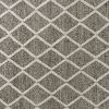 8' X 10' Dark Gray And Ivory New Zealand Lambs Wool Diamond Hand Woven Area Rug