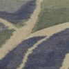 7' X 9' Blue Green And Beige Wool Tropical Botanical Hand Tufted Area Rug