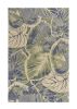 7' X 9' Blue Green And Beige Wool Tropical Botanical Hand Tufted Area Rug