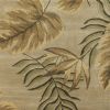 8' X 11' Sand And Beige Wool Botanical Leaves Hand Tufted Area Rug