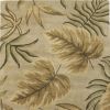 8' X 11' Sand And Beige Wool Botanical Leaves Hand Tufted Area Rug