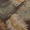 8' X 10' Espresso Beige And Green Wool Botanical Leaves Hand Tufted Area Rug