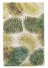 8' X 11' Natural Green And Brown Wool Botanical Leaves Hand Tufted Area Rug