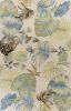 8' X 10' Ivory And Blue Wool Botanical Leaves Hand Tufted Area Rug