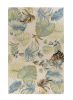 8' X 10' Ivory And Blue Wool Botanical Leaves Hand Tufted Area Rug