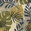 8' X 11' Ivory Green And Blue Wool Botanical Leaves Hand Tufted Area Rug
