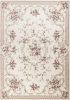 9' X 12' Ivory Red And Green Floral Medallion Area Rug