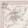 9' X 12' Ivory Red And Green Floral Medallion Area Rug