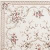 9' X 12' Ivory Red And Green Floral Medallion Area Rug