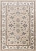 9' X 12' Beige And Ivory Floral Medallion Area Rug