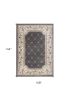 9' X 12' Gray And Ivory Floral Area Rug
