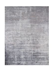 8' X 10' Slate Gray And Dark Gray Abstract Hand Loomed Area Rug