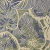 9' X 12' Blue Green And Beige Wool Tropical Botanical Hand Tufted Area Rug
