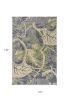 9' X 12' Blue Green And Beige Wool Tropical Botanical Hand Tufted Area Rug