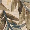 9' X 12' Ivory Brown And Blue Wool Botanical Leaves Hand Tufted Area Rug