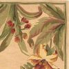 8' X 11' Beige Red And Green Wool Tropical Floral Hand Tufted Area Rug