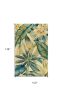 9' X 12' Ivory Teal And Green Wool Tropical Botanical Hand Tufted Area Rug