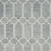 9' X 12' Slate Blue And Ivory Wool Geometric Hand Tufted Area Rug