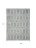9' X 12' Slate Blue And Ivory Wool Geometric Hand Tufted Area Rug