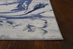 9' X 13' Blue Gray And Ivory Abstract Area Rug