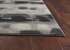 10' X 13' Gray Black And Ivory Abstract Area Rug