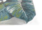 9' X 13' Beige Teal And Green Tropical Botanical Area Rug