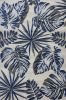 10' X 13' Gray And Blue Botanical Leaves Area Rug