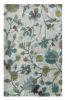 10' X 13' Teal Blue White And Green Floral Vines Area Rug