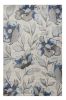 9' X 13' Ivory Blue And Gray Floral Vines Area Rug