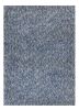 9' X 13' Indigo And Ivory Abstract Shag Hand Woven Area Rug