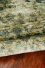 9' X 12' Beige And Blue Floral Medallion Hand Loomed Distressed Area Rug