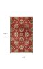 9' X 13' Red Ivory And Brown Wool Floral Hand Tufted Area Rug