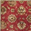 9' X 13' Red Ivory And Brown Wool Floral Hand Tufted Area Rug