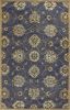 9' X 13' Dark Gray Green And Brown Wool Floral Hand Tufted Area Rug