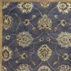 9' X 13' Dark Gray Green And Brown Wool Floral Hand Tufted Area Rug