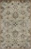 9' X 13' Gray Ivory And Brown Wool Floral Hand Tufted Area Rug