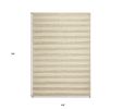 9' X 13' Ivory And White Wool Striped Hand Woven Area Rug