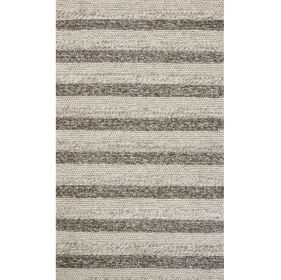 9' X 13' Brown Gray And Ivory Wool Striped Hand Woven Area Rug