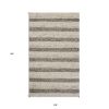 9' X 13' Brown Gray And Ivory Wool Striped Hand Woven Area Rug