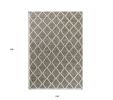 9' X 13' Dark Gray And Ivory Wool Diamond Hand Woven Area Rug