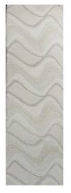 7' Ivory And Gray Wool Abstract Hand Tufted Runner Rug