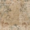 5' X 8' Champagne And Beige Damask Area Rug