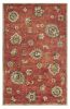 3' X 5' Sienna Gold And Green New Zealand Lambs Wool Floral Vines Hand Tufted Area Rug