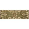 7' Green Red And Ivory Wool Floral Medallion Hand Tufted Runner Rug