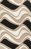 3' X 5' Beige And Black Wool Abstract Hand Tufted Area Rug
