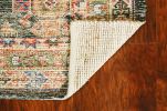 5' X 7' Brick Red Green And Brown Jute Southwestern Hand Woven Distressed Area Rug