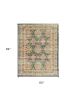 5' X 7' Brick Red Green And Brown Jute Southwestern Hand Woven Distressed Area Rug