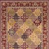 5' X 8' Red Orange And Black Quatrefoil Area Rug