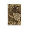 3' X 5' Brown And Beige Wool Botanical Leaves Hand Tufted Area Rug